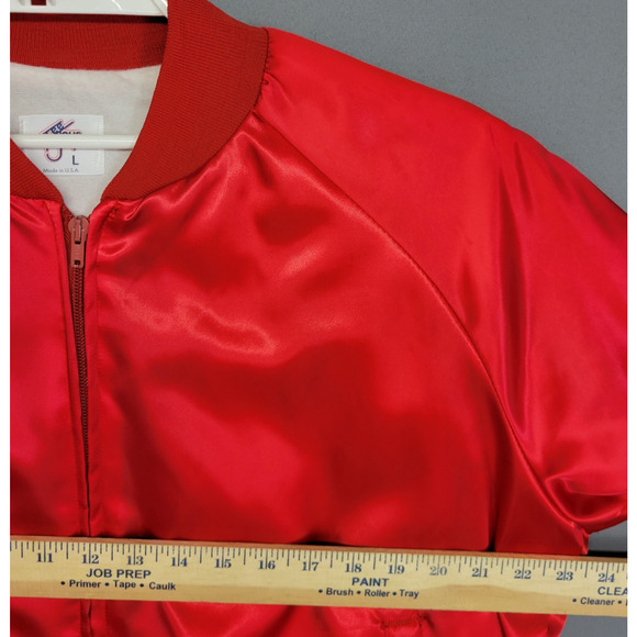 Vintage 1983 Tee Jays Satin Bomber Alabama On Tour Jacket Large Red Band Concert - Picture 9 of 12